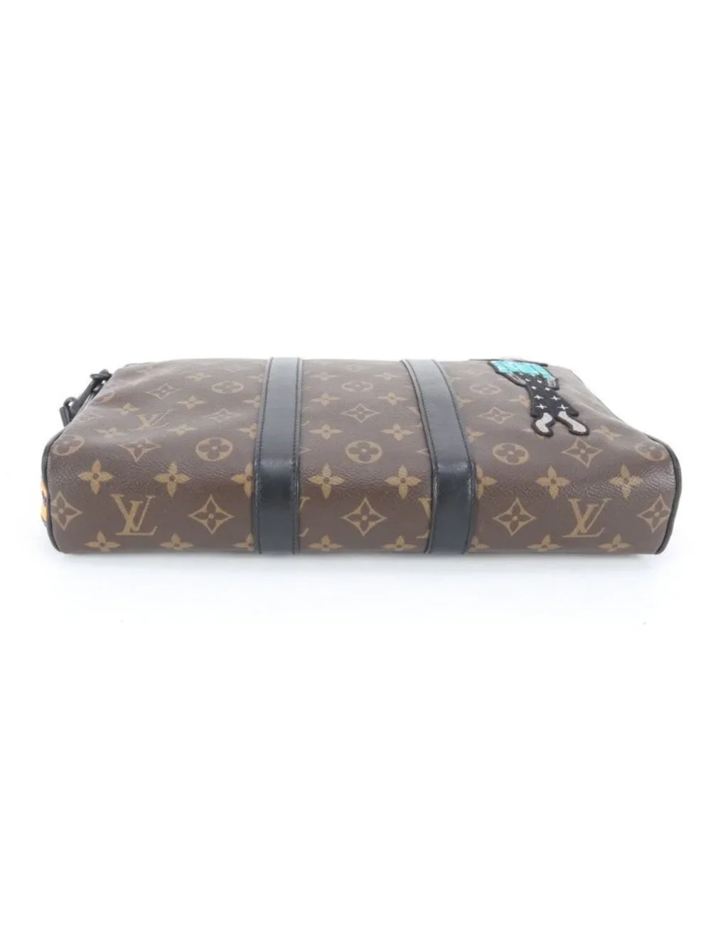 Louis Vuitton Monogram LV Friends Keepall Pouch Leather Tote Clutch